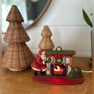 VTG Midwest Importers Cast Iron Santa mantle Fireplace Christmas Light Doorstop